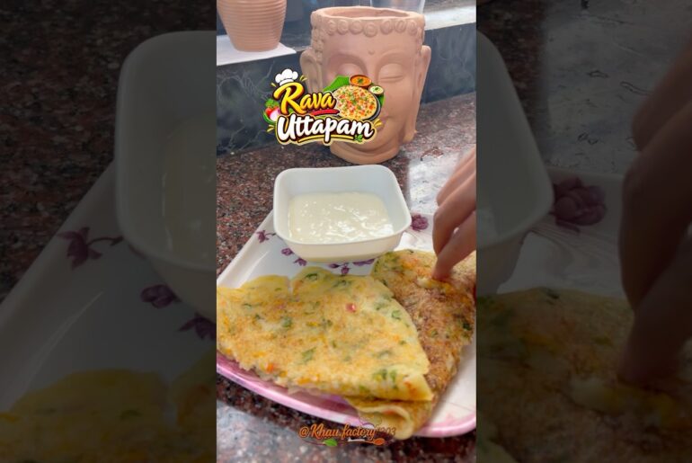 10-Minute Rava Uttapam | Quick & Easy Breakfast Recipe #shorts #ytshorts #breakfast #khaufactory