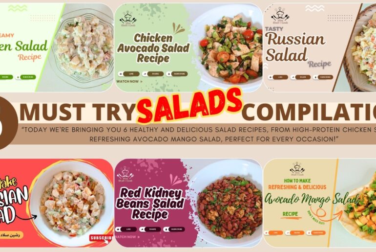 6 Healthy Salad Recipes | Chicken, Avocado, Russian & Mango Salad by What Shall I Cook