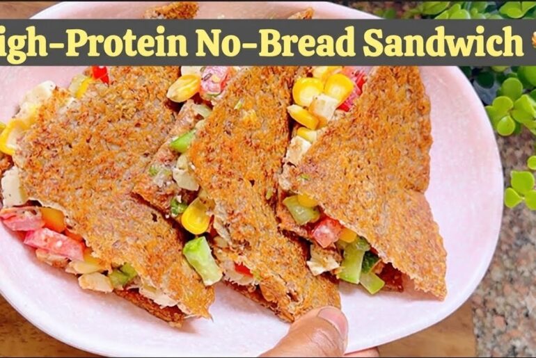 High-Protein No-Bread Sandwich Recipe | Sprouts Chilla Sandwich | Healthy Weight Loss Breakfast