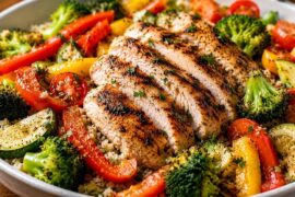 Easy Healthy Dinner for Weight Loss | Chicken & Veggie Bowl