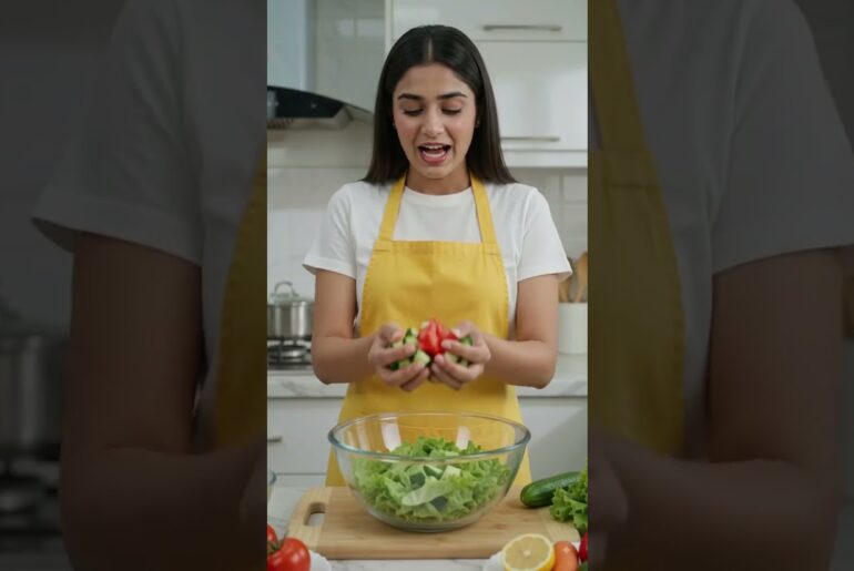 Healthy Fresh Green Salad Recipe | Easy Weight Loss Salad #food #cookingshorts #fitfood