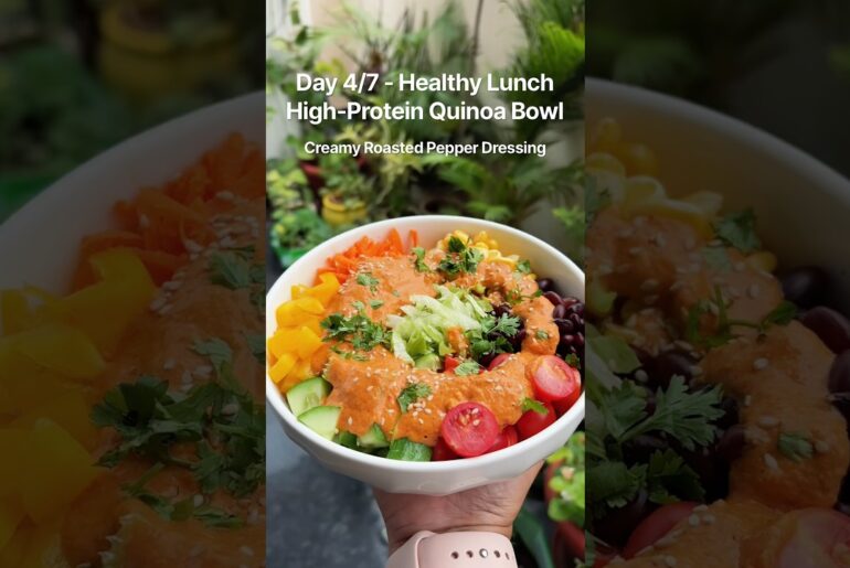Day 4/7 Healthy Lunch | High-Protein Quinoa Bowl | Easy Vegetarian Lunch Recipe