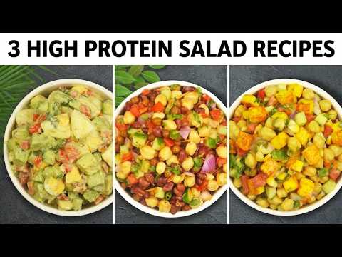 3 High Protein Salad Recipe | Healthy Protein Recipes | Protein Rich Salad Recipe for Weight Loss
