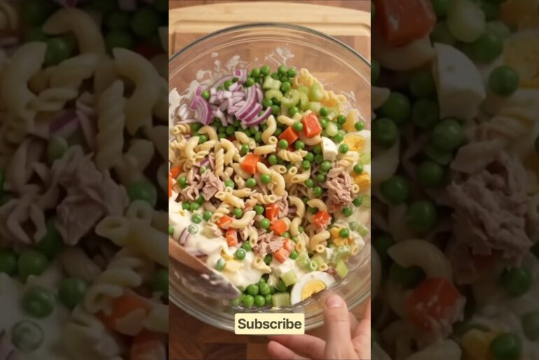 Easy Healthy Salad || Tuna Pasta Salad #pasta #tuna #saladrecipe #healthyfood #salad #youtubeshorts