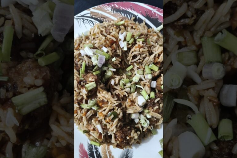 veg Manchurian Fried rice#healthy # tasty #vegetable rice recipe #chinese #