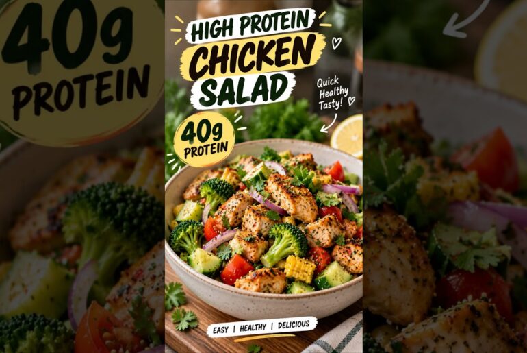 High Protein Chicken Salad | 40g Protein | Easy Healthy Lunch #shorts