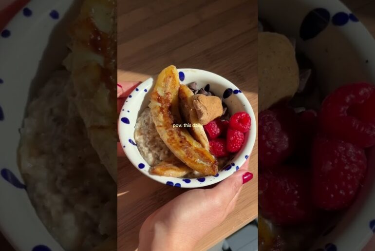 Caramelized banana oatmeal #healthyrecipes #easyrecipe #oatmeal #fiber #wellness