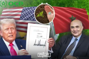 US President Donald Trump and OCP Group Chairman and CEO Mostafa Terrab. On June 29, Trump temporarily suspended certain duties on Moroccan phosphate fertilizer imports for up to eight months. (Designed by MWN team)