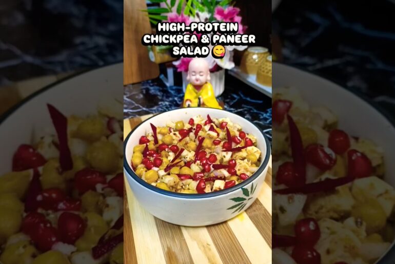 High Protein Salad made with Channa & Panner #highprotein #saladrecipe #cooking #healthyfood #shorts
