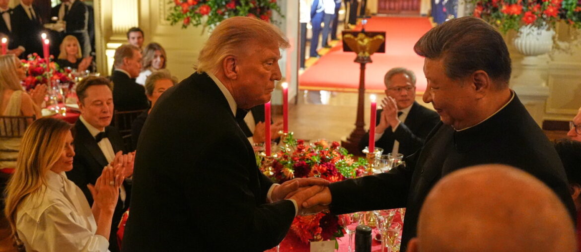 Trump's state dinner for Xi features sea bass and a long list of tech titans : NPR
