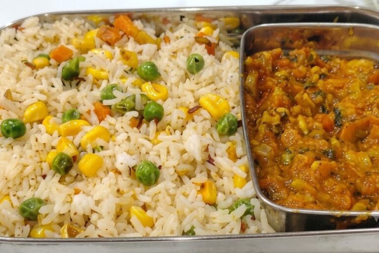 Healthy Lunch Box & Dinner Idea | Easy Herb Rice Recipe | Quick & Delicious Veg Rice