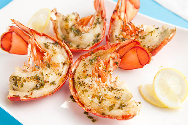 Poached butter lobster with fresh chimichurri