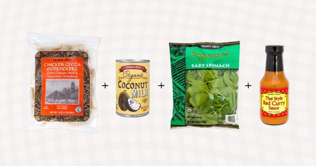trader joe's baked dumplings dinner idea