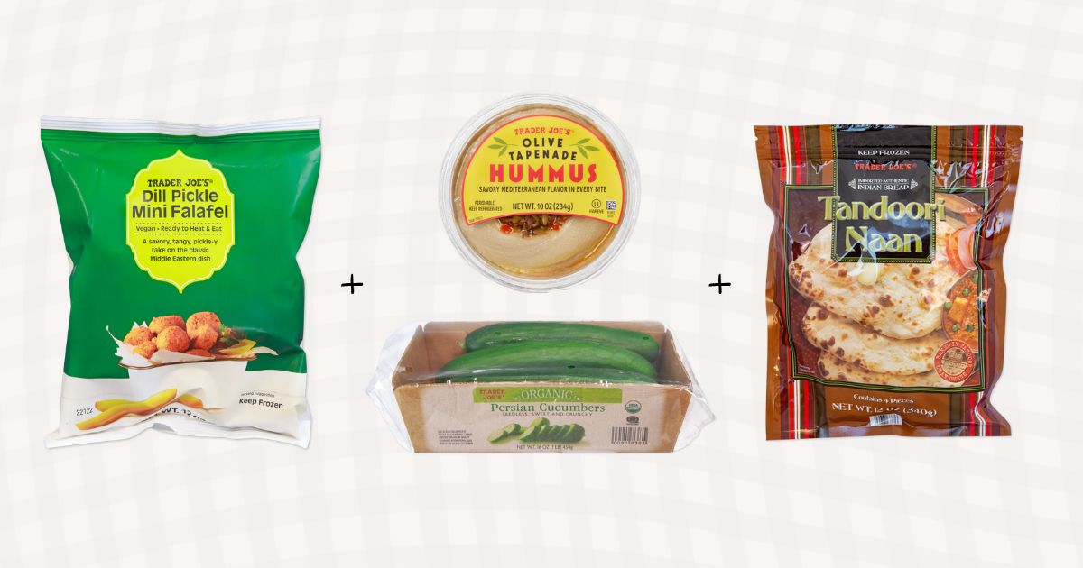 trader joe's falafel wraps dinner idea