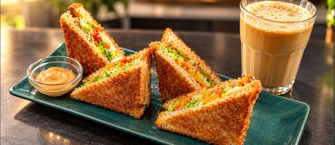 Healthy Veg Grilled Sandwich | Easy & Crispy Sandwich Recipe