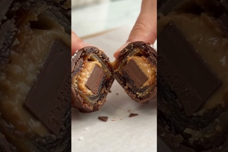 Healthy Snack Ideas | Chocolate Stuffed Dates Easy To Make At Home | #shorts #recipe #food #asmr