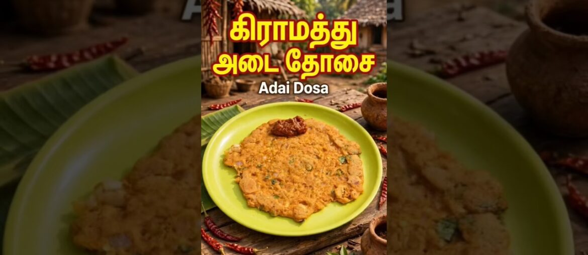 Village Style Adai Dosa | Crispy & Healthy Breakfast Recipe #food #adaidosa #shorts #musteat #dosa