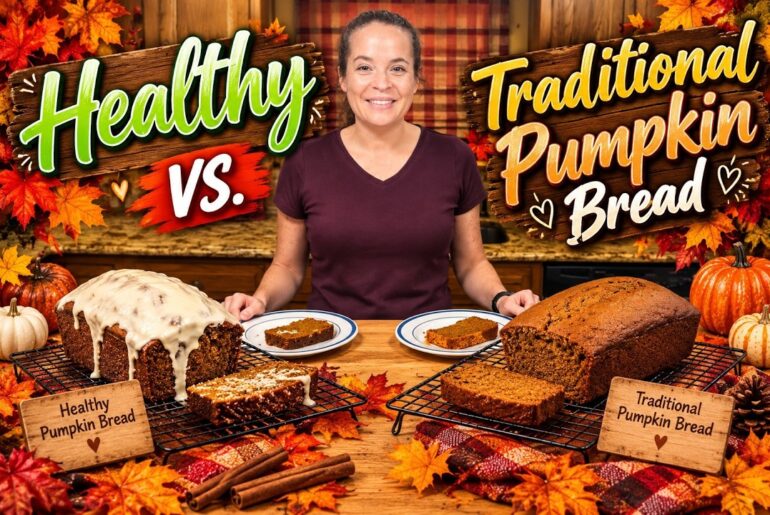 Healthy vs  Traditional Pumpkin Bread