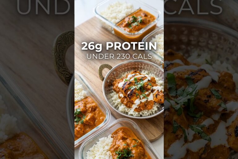 26g Protein Butter Chicken Meal Prep Under 230 Cals!